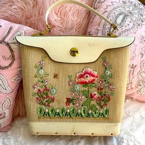 Vintage garden party handbag purse box kit embellished with Swarovski crystals